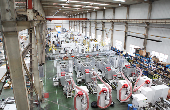 Electric vehicle on-board motor assembly line