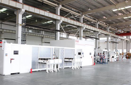 On-board battery assembly line for electric vehicles